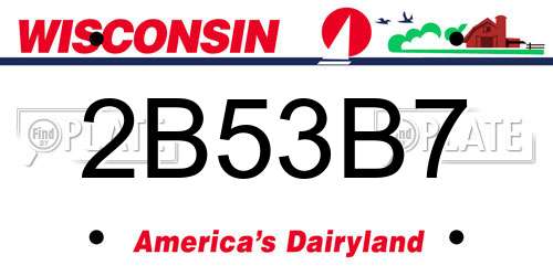 2B53B7 Wisconsin License Plate