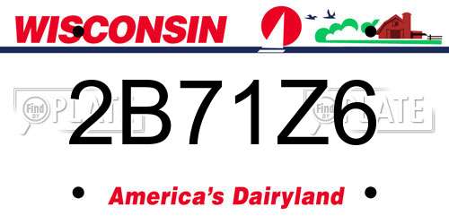 2B71Z6 Wisconsin License Plate