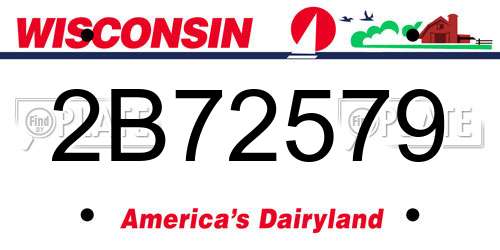2B72579 Wisconsin License Plate