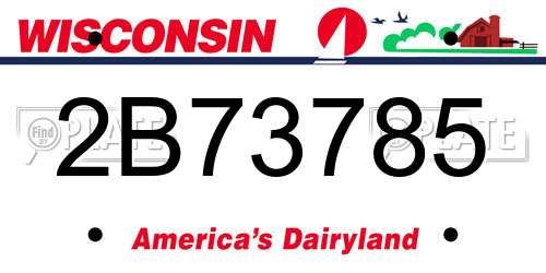 2B73785 Wisconsin License Plate