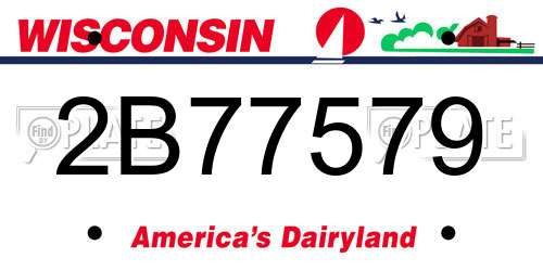 2B77579 Wisconsin License Plate