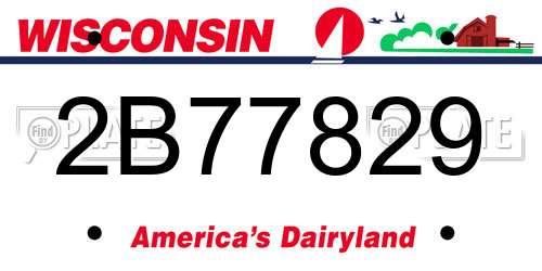 2B77829 Wisconsin License Plate