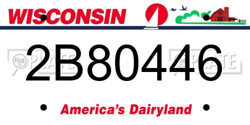 2B80446 Wisconsin License Plate
