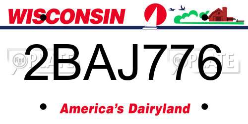 2BAJ776 Wisconsin License Plate