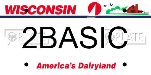 2BASIC Wisconsin License Plate