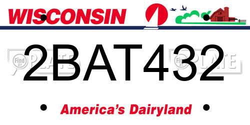 2BAT432 Wisconsin License Plate