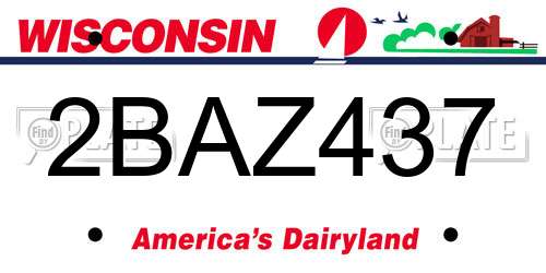 2BAZ437 Wisconsin License Plate