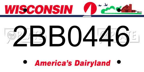 2BB0446 Wisconsin License Plate