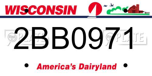 2BB0971 Wisconsin License Plate