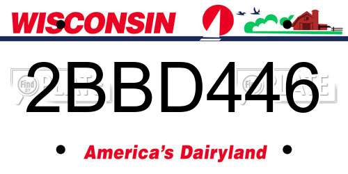 2BBD446 Wisconsin License Plate