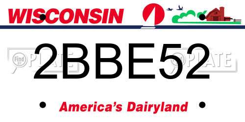 2BBE52 Wisconsin License Plate