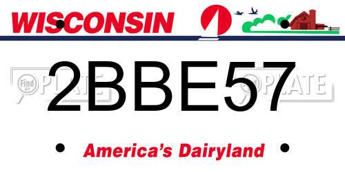 2BBE57 Wisconsin License Plate
