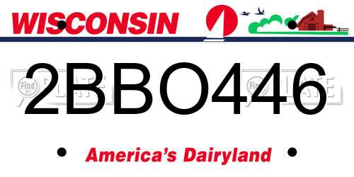 2BBO446 Wisconsin License Plate