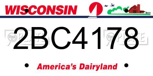 2BC4178 Wisconsin License Plate