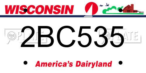 2BC535 Wisconsin License Plate