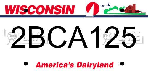 2BCA125 Wisconsin License Plate