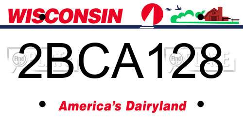 2BCA128 Wisconsin License Plate
