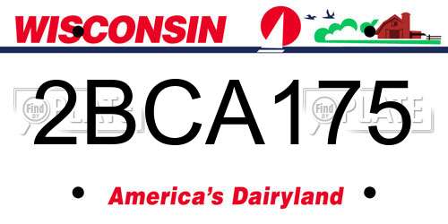 2BCA175 Wisconsin License Plate