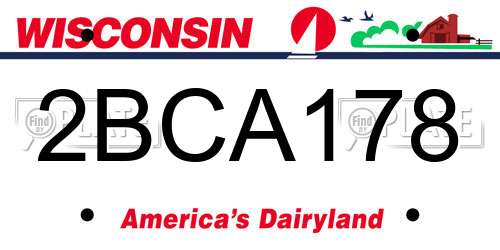 2BCA178 Wisconsin License Plate