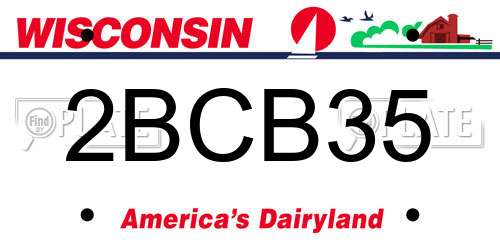 2BCB35 Wisconsin License Plate