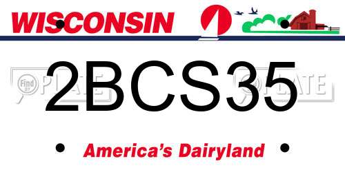 2BCS35 Wisconsin License Plate