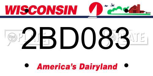 2BD083 Wisconsin License Plate