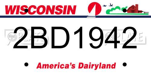 2BD1942 Wisconsin License Plate