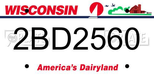 2BD2560 Wisconsin License Plate