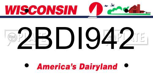 2BDI942 Wisconsin License Plate