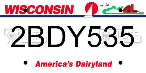 2BDY535 Wisconsin License Plate