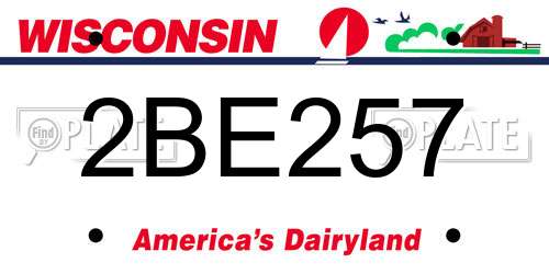 2BE257 Wisconsin License Plate