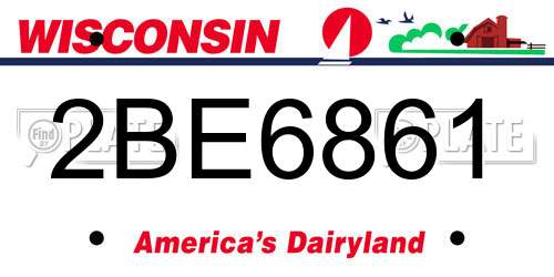 2BE6861 Wisconsin License Plate