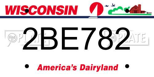 2BE782 Wisconsin License Plate