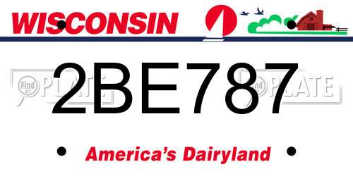 2BE787 Wisconsin License Plate
