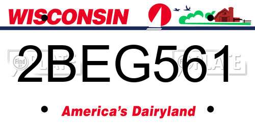 2BEG561 Wisconsin License Plate