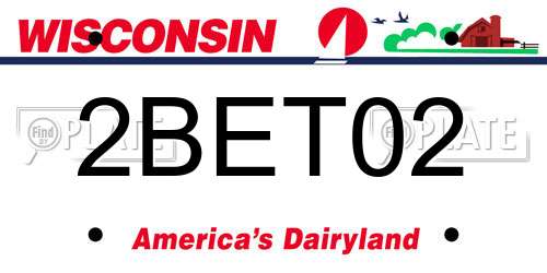 2BET02 Wisconsin License Plate