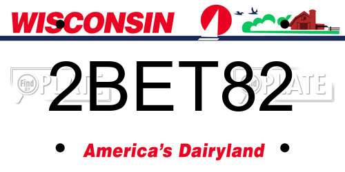 2BET82 Wisconsin License Plate