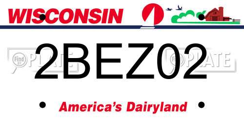 2BEZ02 Wisconsin License Plate