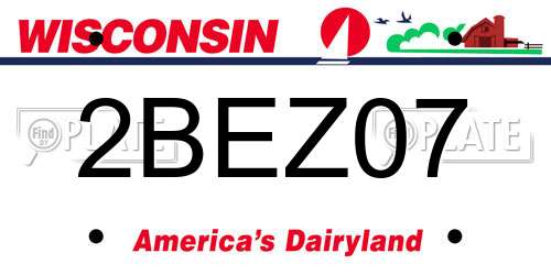 2BEZ07 Wisconsin License Plate