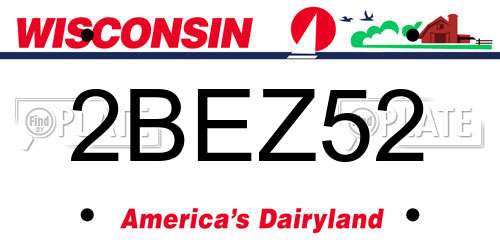 2BEZ52 Wisconsin License Plate