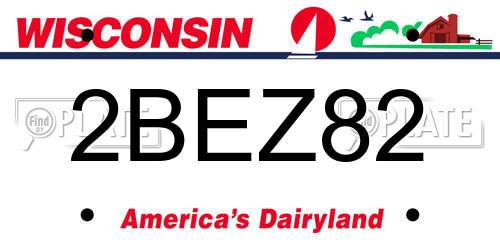 2BEZ82 Wisconsin License Plate