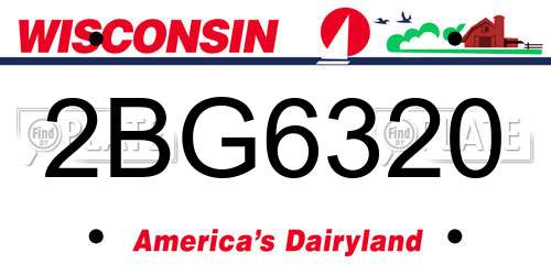 2BG6320 Wisconsin License Plate