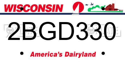 2BGD330 Wisconsin License Plate