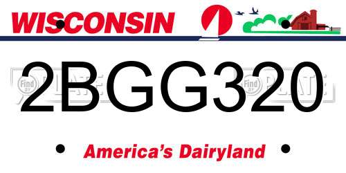 2BGG320 Wisconsin License Plate