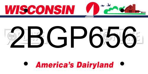 2BGP656 Wisconsin License Plate