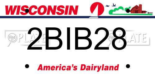 2BIB28 Wisconsin License Plate