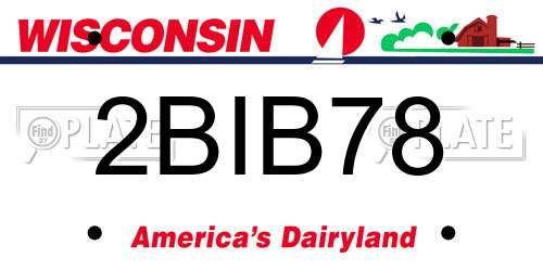 2BIB78 Wisconsin License Plate
