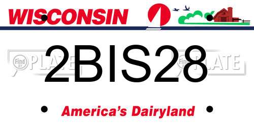 2BIS28 Wisconsin License Plate