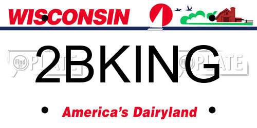 2BKING Wisconsin License Plate