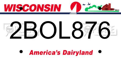 2BOL876 Wisconsin License Plate